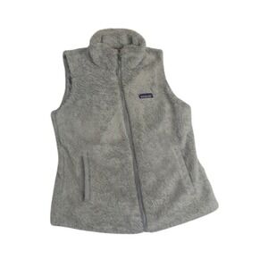 Patagonia Womens Los Gatos Fleece Vest Forge Grey 25216 Large Mock Neck Zip Up